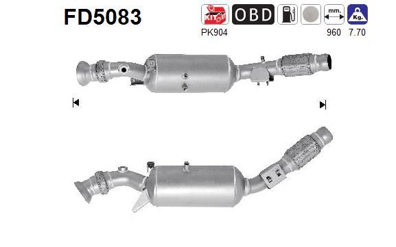 Filtr sadzy / filtr cząstek stałych, układ wydechowy AS FD5083