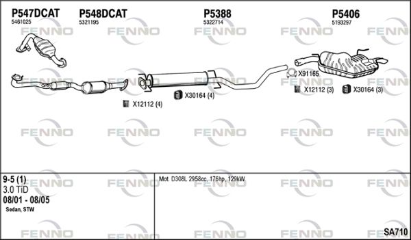 Układ wydechowy FENNO SA710