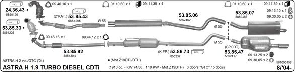 Układ wydechowy IMASAF 561000158