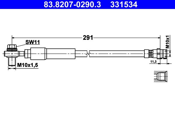 Brzdová hadica ATE 83.8207-0290.3