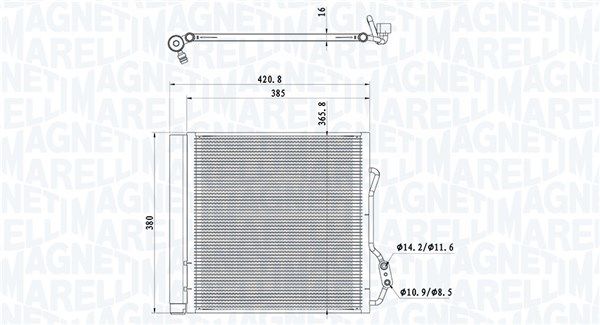 Kondenzátor, klimatizace MAGNETI MARELLI 350203921000