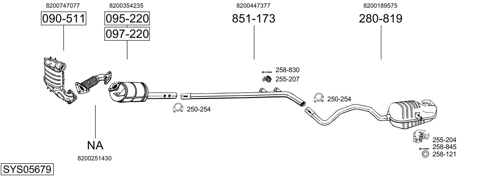 Układ wydechowy BOSAL SYS05679