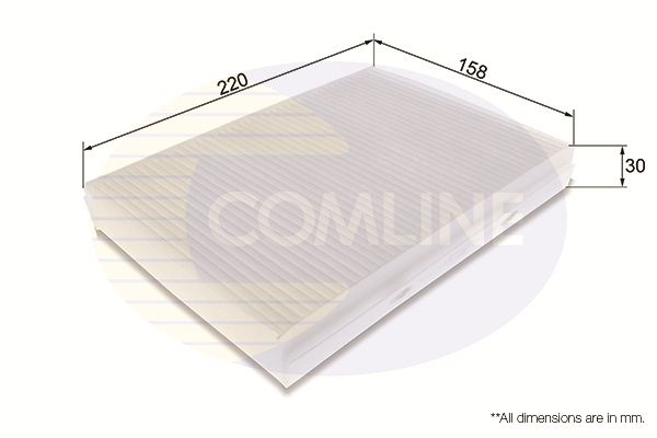 Filtr, wentylacja przestrzeni pasażerskiej COMLINE EKF343