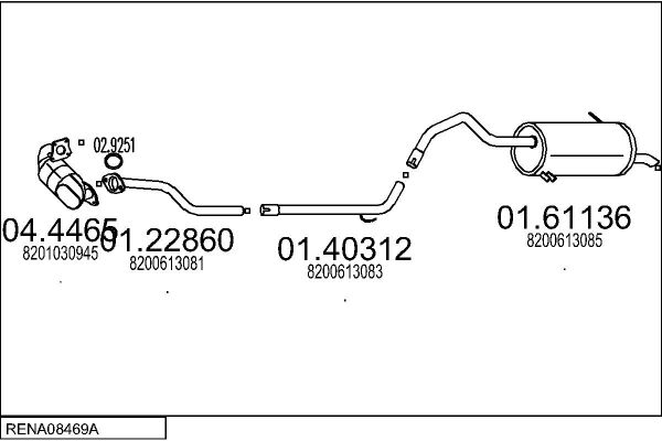 Układ wydechowy MTS RENA08469A023493