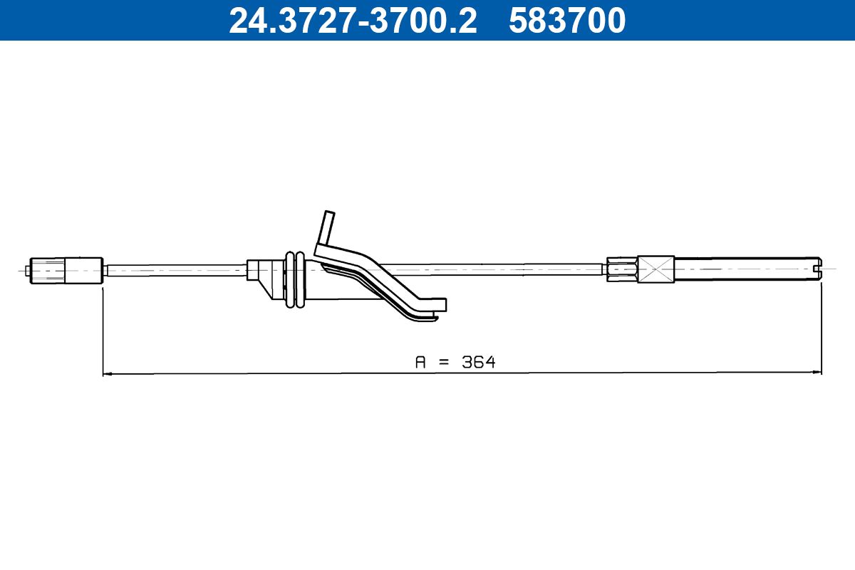 Cablu, frana de parcare ATE 24.3727-3700.2