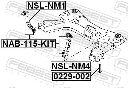 Levně Sada na opravy, spojovací tyč stabilizátoru FEBEST NAB-115-KIT
