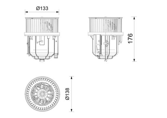 Wentylator wewnętrzny MAHLE AB416000P