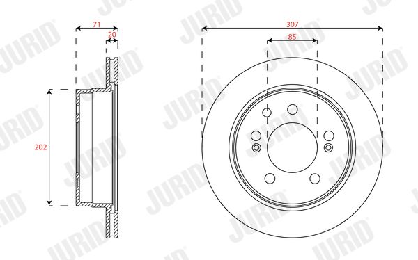 Tarcza hamulcowa JURID 563501J