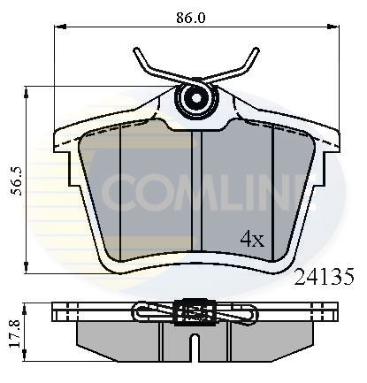 Zestaw klocków hamulcowych, hamulce tarczowe COMLINE CBP01252
