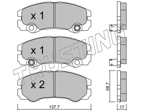 Zestaw klocków hamulcowych, hamulce tarczowe TRUSTING 366.1