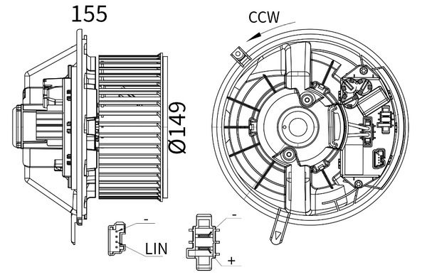 Ventilator, habitaclu MAHLE AB 433 000S