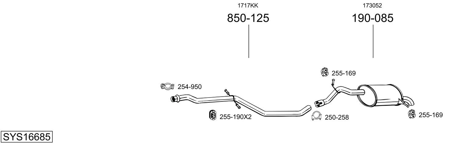 Układ wydechowy BOSAL SYS16685