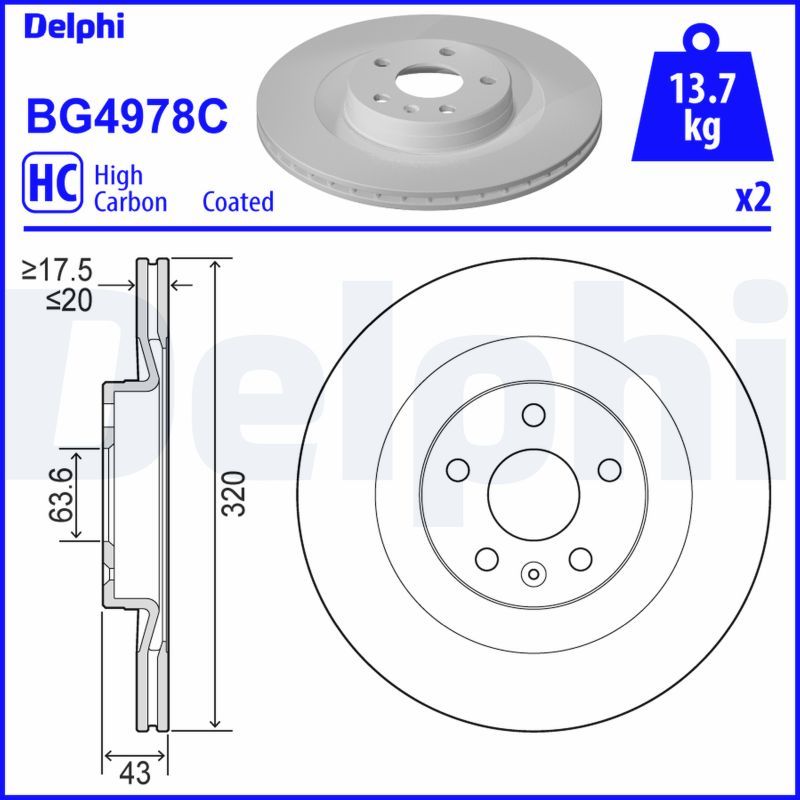 Brzdový kotouč DELPHI BG4978C