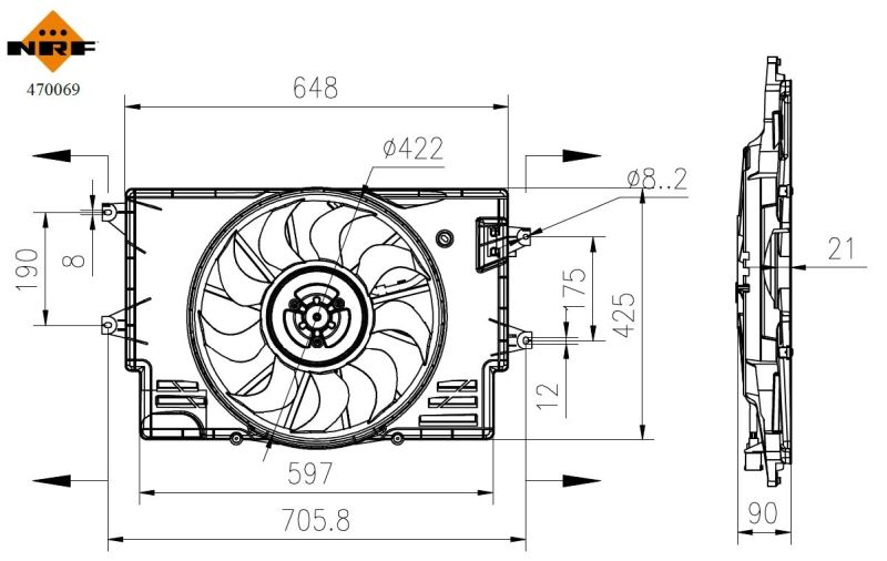 Ventilátor chladenia motora NRF 470069
