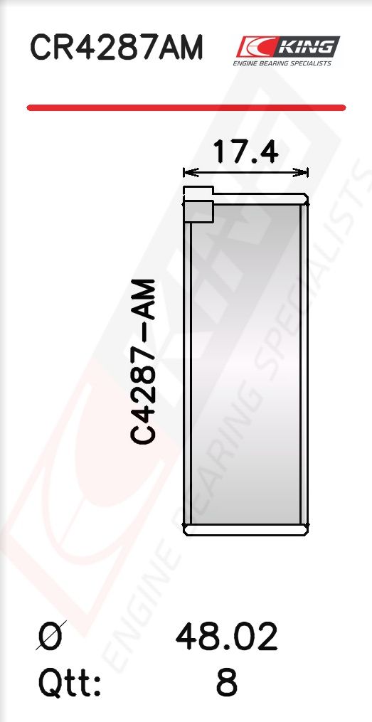 Cuzinet bielă KING CR4287AM0.25