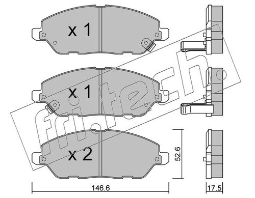 Zestaw klocków hamulcowych, hamulce tarczowe FRI.TECH. 1218.0