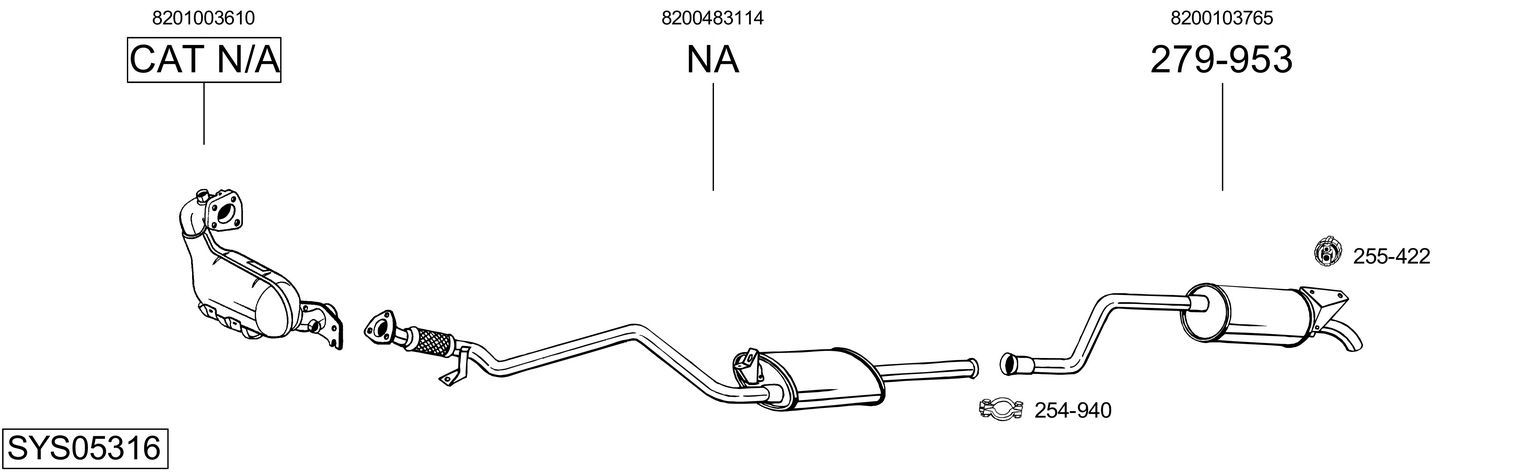 Układ wydechowy BOSAL SYS05316