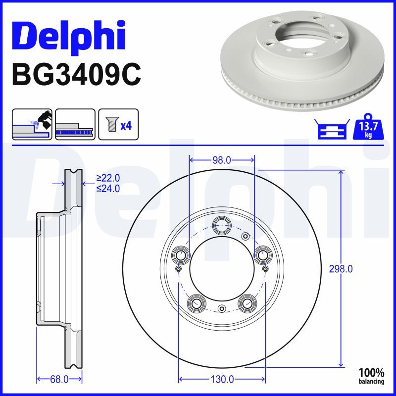 Disc frana DELPHI BG3409C
