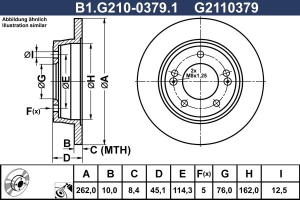 Tarcza hamulcowa GALFER B1.G210-0379.1
