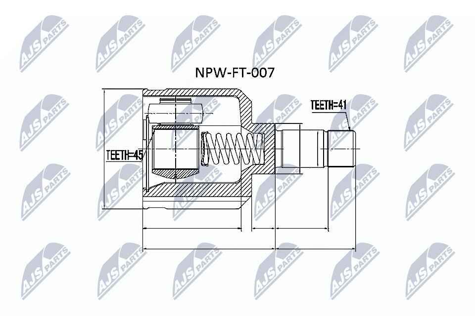 Zestaw przegubu, wał napędowy NTY NPW-FT-007