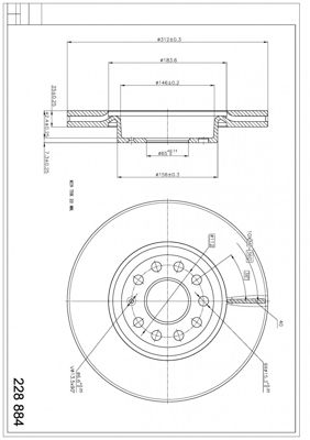 Brzdový kotouč HART 228 884