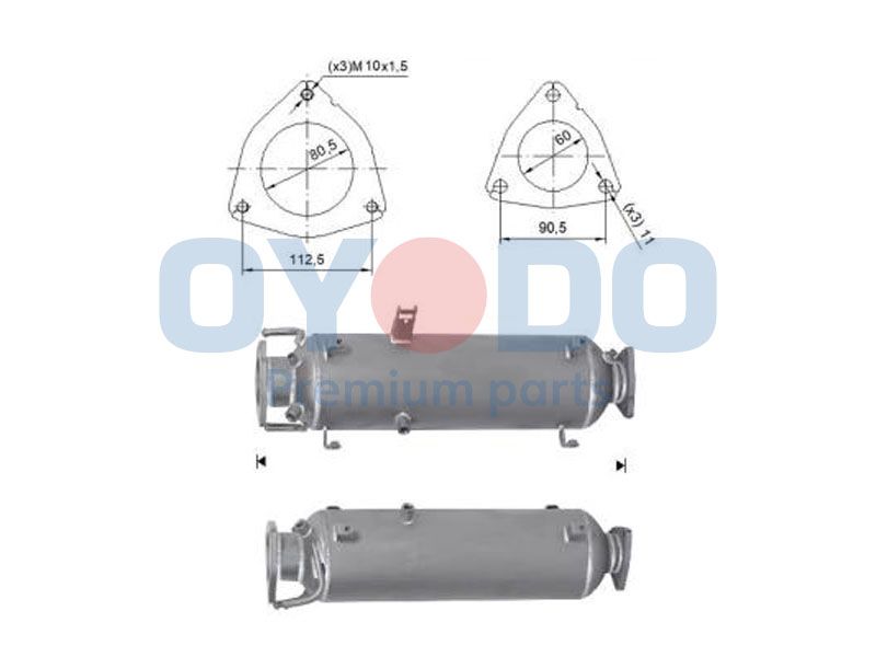 Filtr sadzy / filtr cząstek stałych, układ wydechowy OYODO 504131264
