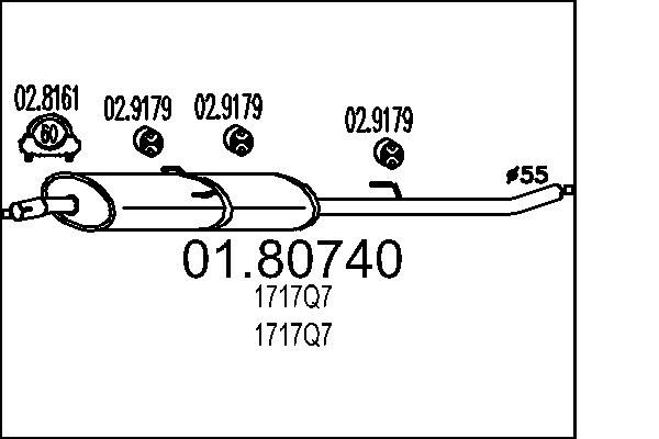 Tłumik środkowy MTS 01.80740