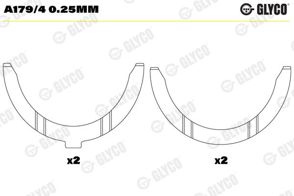 Saiba distantier, arbore cotit GLYCO A179/4 0.25mm