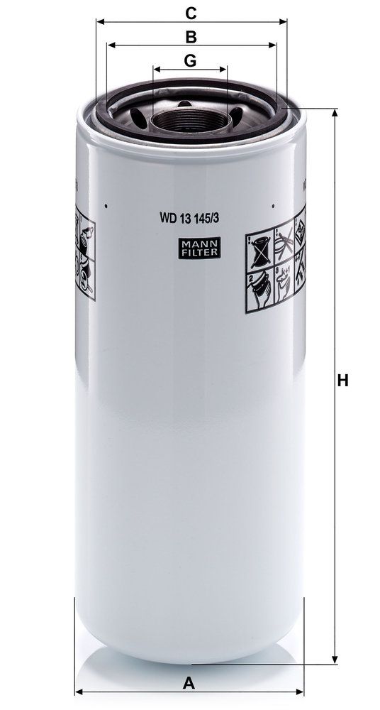 Levně Olejový filtr MANN-FILTER WD 13 145/3