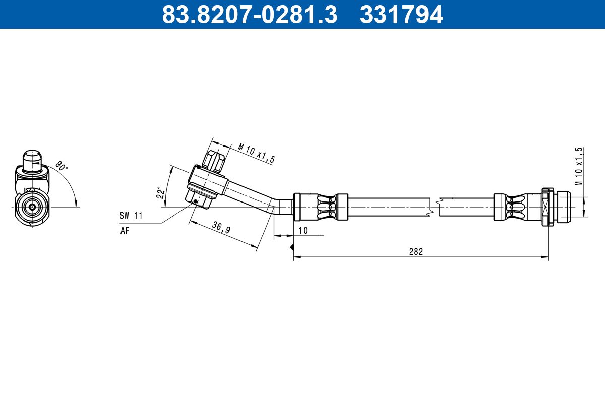 Furtun frana ATE 83.8207-0281.3