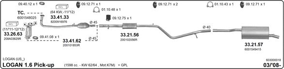 Układ wydechowy IMASAF 603000018