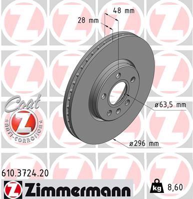 Brzdový kotouč ZIMMERMANN 610.3724.20