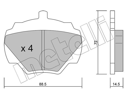 Zestaw klocków hamulcowych, hamulce tarczowe METELLI 22-0353-0