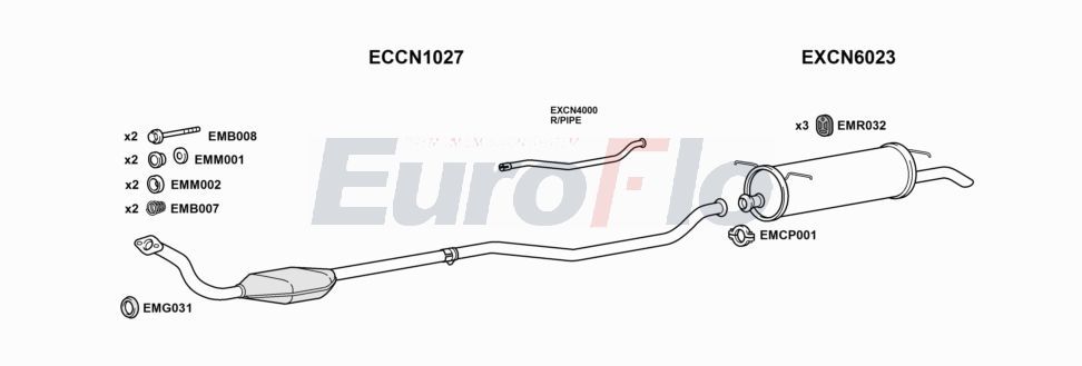 Układ wydechowy EUROFLO CNXAN20D3001