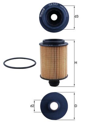 Olejový filter MAHLE OX 553D
