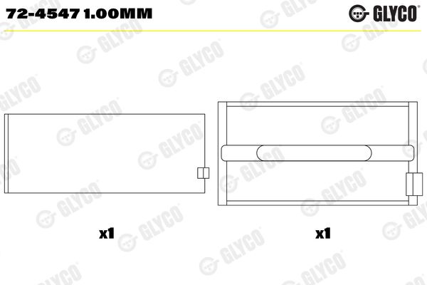 Cuzineti, arbore cotit GLYCO 72-4547 1.00mm
