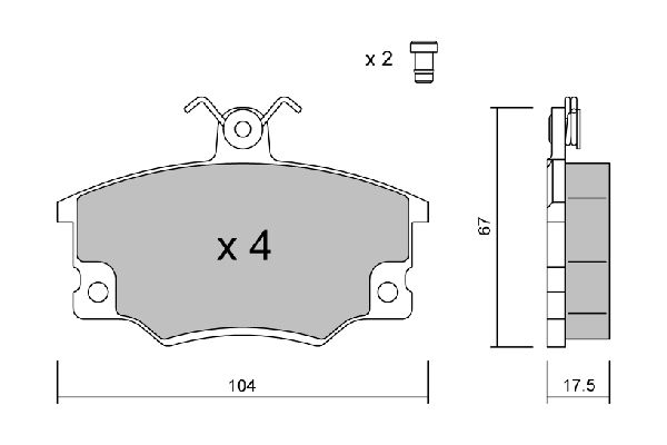 Zestaw klocków hamulcowych, hamulce tarczowe AISIN BPFI-1038