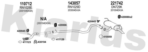 Układ wydechowy KLARIUS 721258E