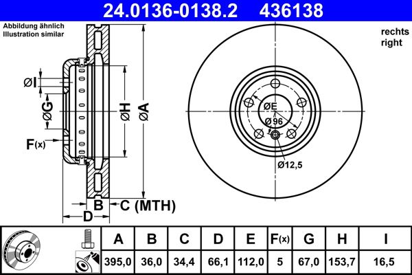 Disc frana ATE 24.0136-0138.2