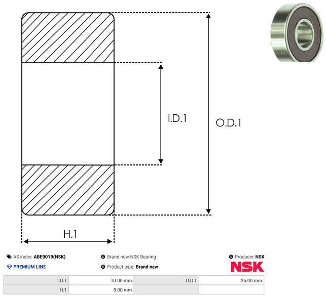 Levně Ložisko AS-PL ABE9019(NSK)