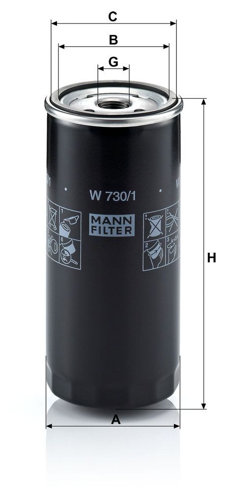 Levně Olejový filtr MANN-FILTER W 730/1