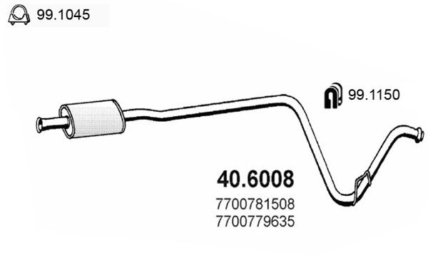 Tłumik środkowy ASSO 40.6008