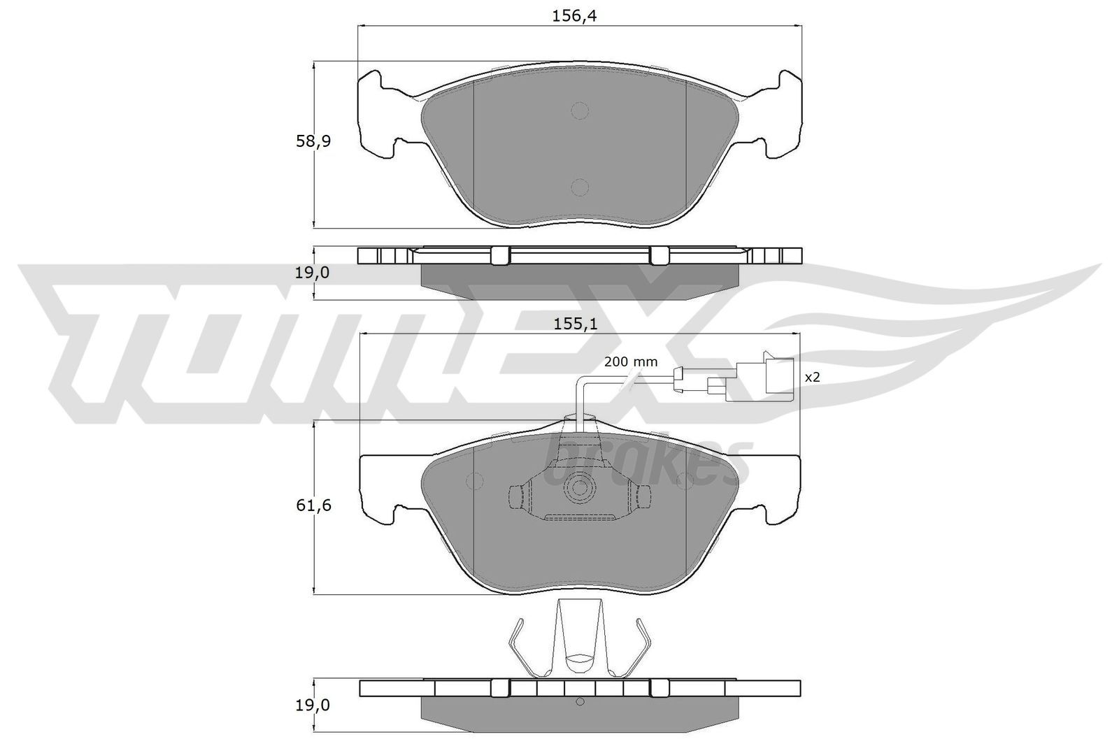 Levně Sada brzdových destiček, kotoučová brzda TOMEX Brakes 11-84