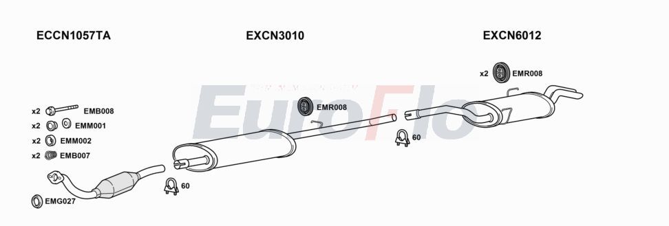 Układ wydechowy EUROFLO CNDIS20D7004D
