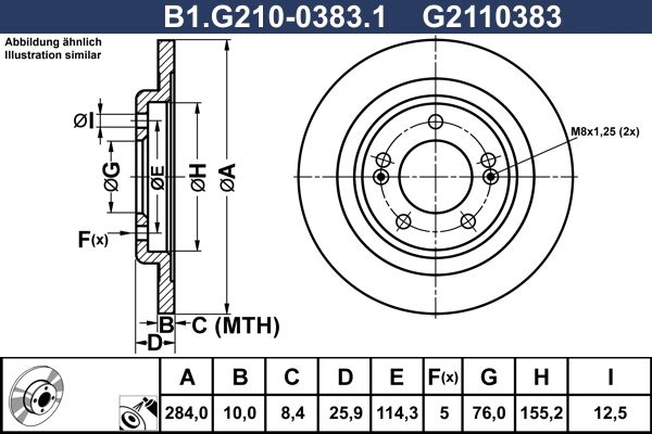 Tarcza hamulcowa GALFER B1.G210-0383.1