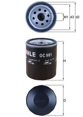 Olejový filter KNECHT OC 981