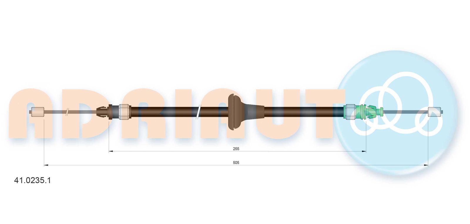 Cablu, frana de parcare ADRIAUTO 41.0235.1