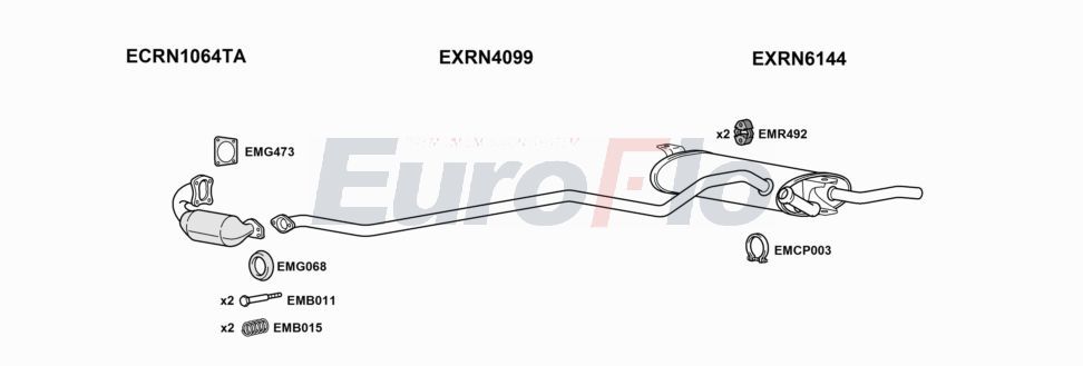 Układ wydechowy EUROFLO RNLAG15D3001A00