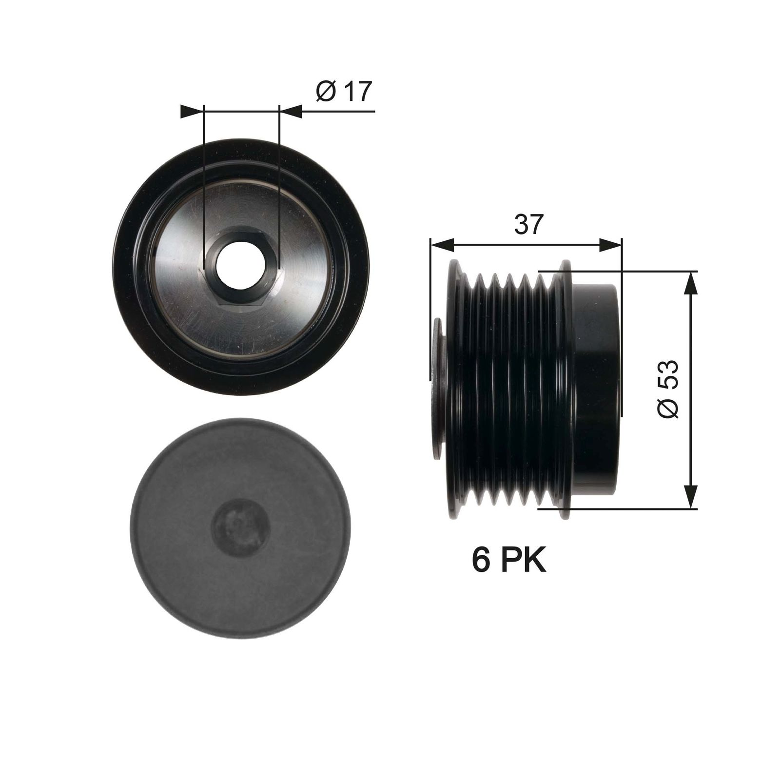 Voľnobeżka alternátora GATES OAP7015