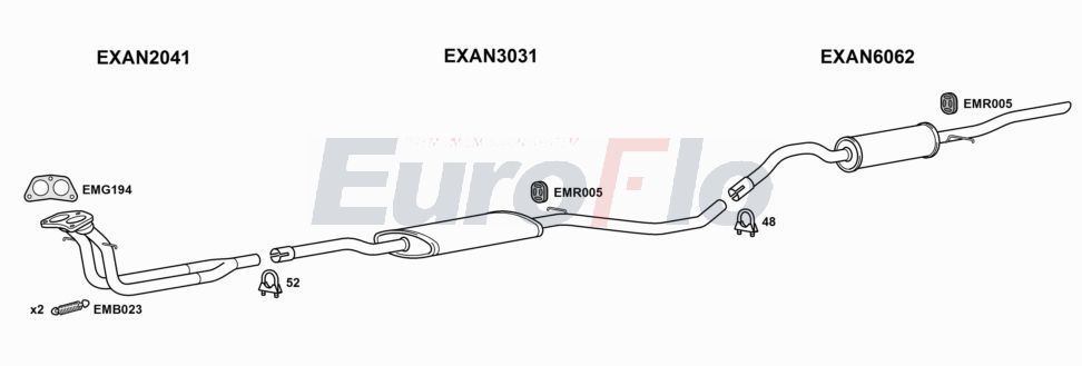 Układ wydechowy EUROFLO ANMON203004B